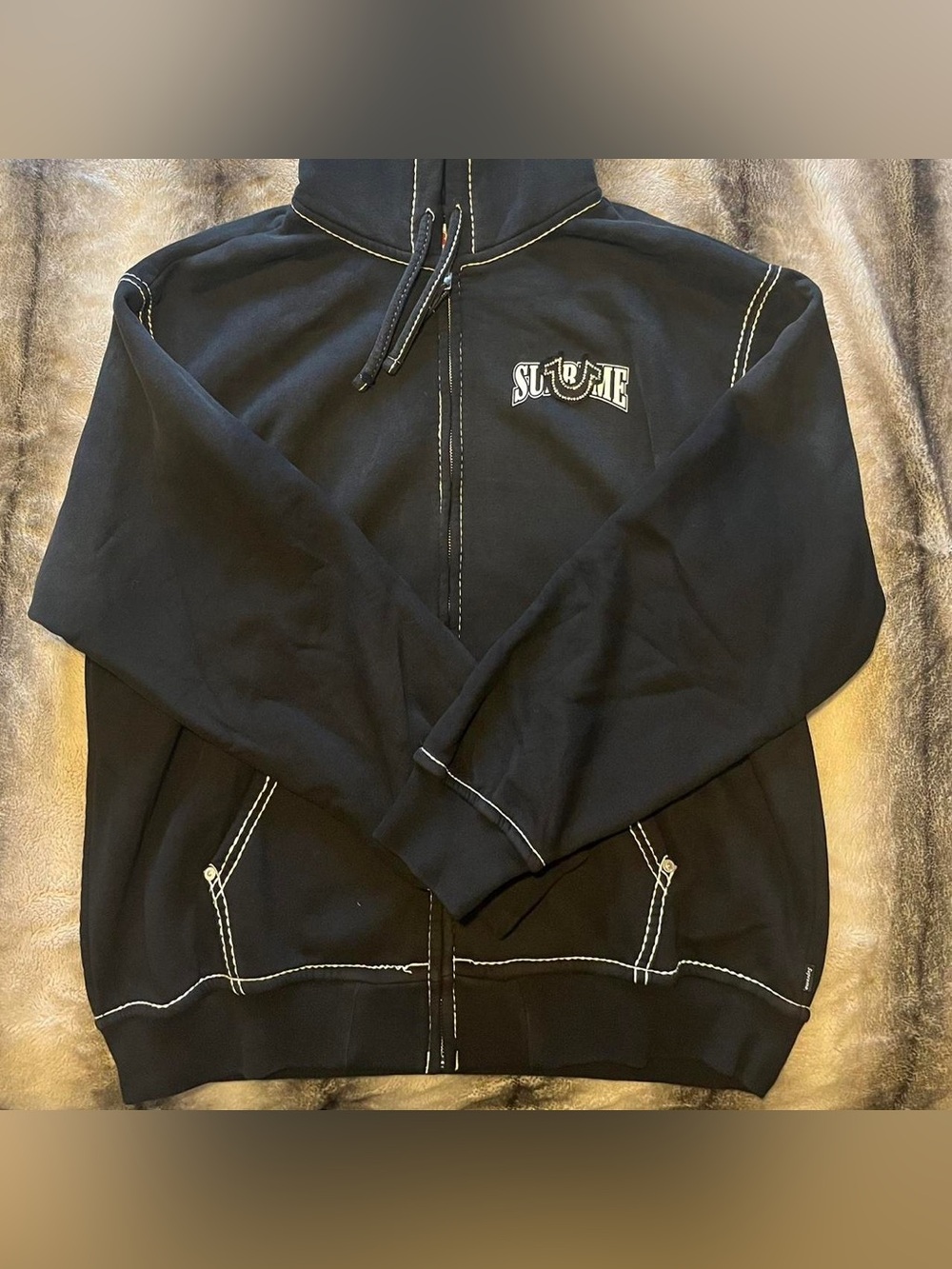 Supreme x True Religion Black Hoodie Zip Up